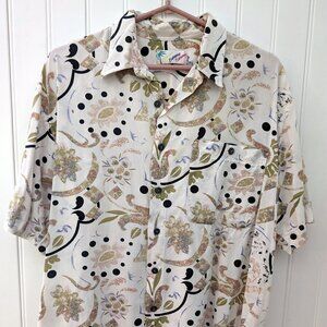 RARE! Vintage BAHAMA BAHAMA BAHAMA Tropical  Mens Short Sleeve 100% SILK